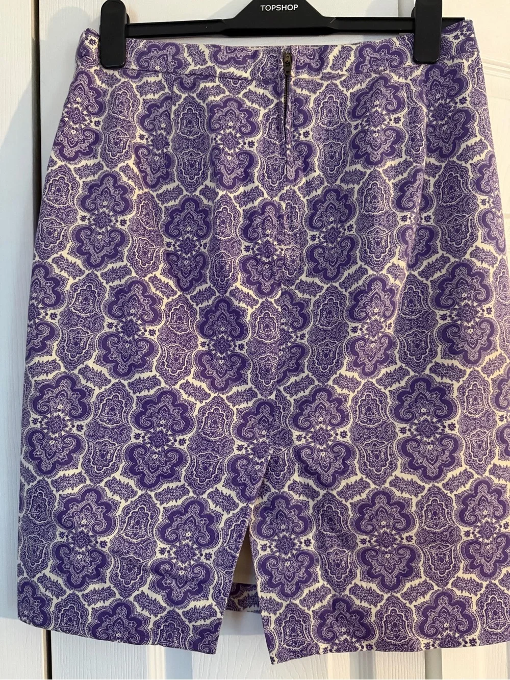 J. Crew Purple Printed Pencil Skirt